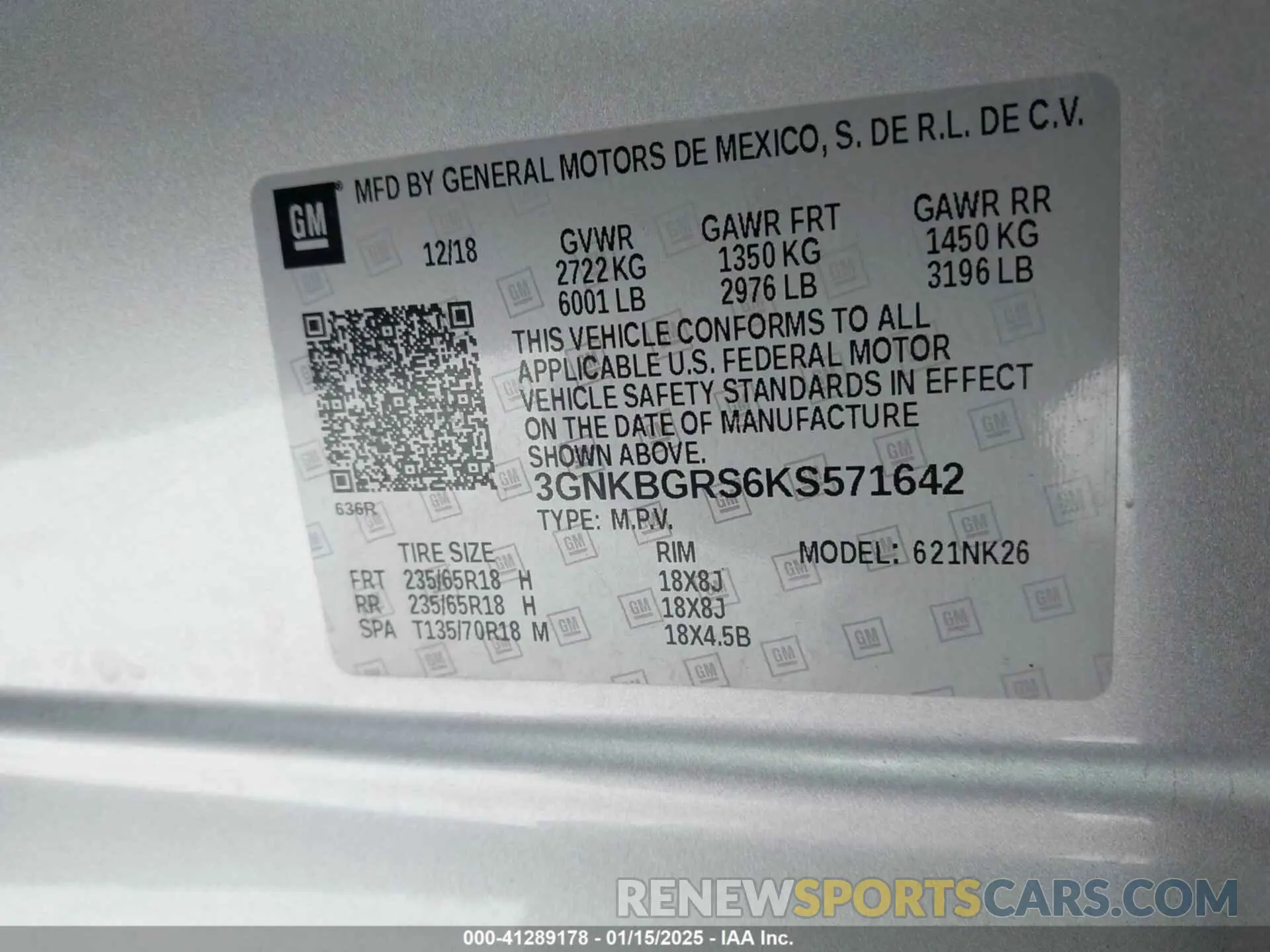 9 fotografías del automóvil dañado 3GNKBGRS6KS571642 CHEVROLET BLAZER 2019