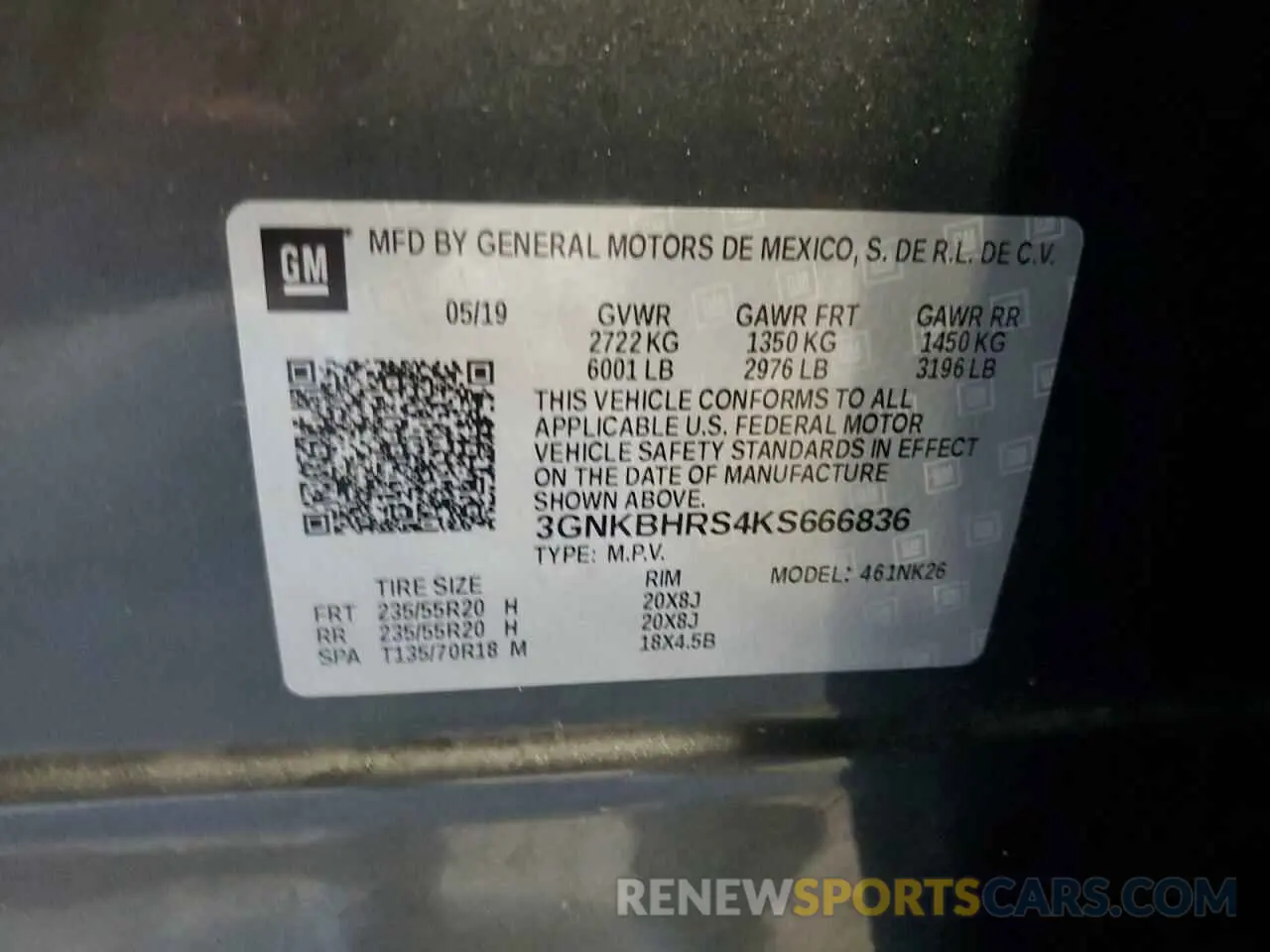 13 fotografías del automóvil dañado 3GNKBHRS4KS666836 CHEVROLET BLAZER 2019