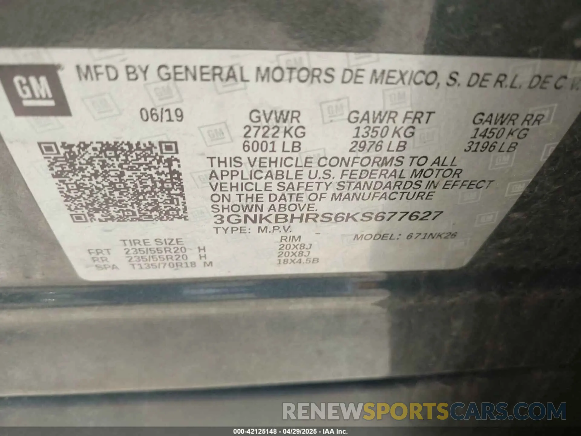 9 fotografías del automóvil dañado 3GNKBHRS6KS677627 CHEVROLET BLAZER 2019