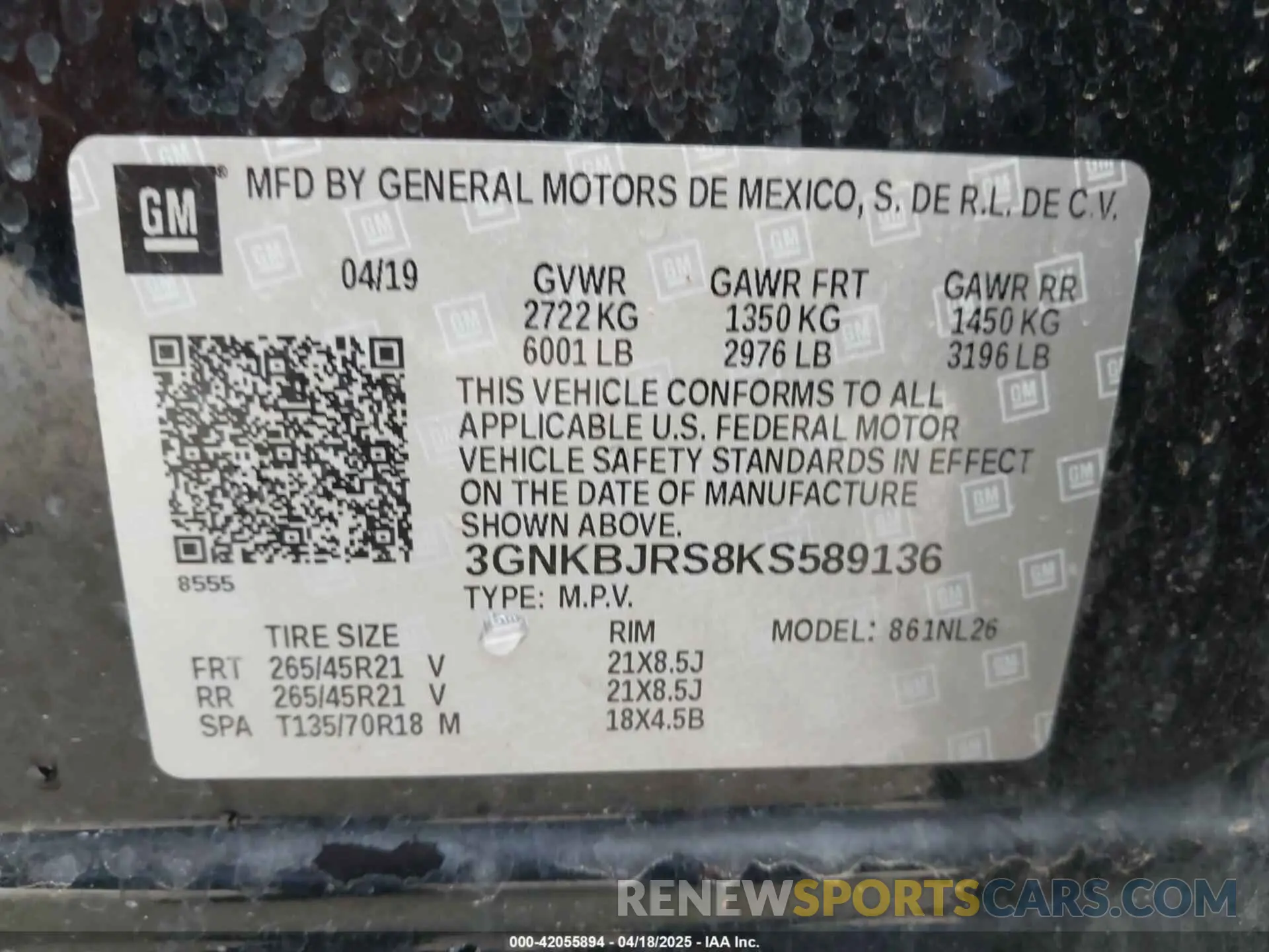 9 fotografías del automóvil dañado 3GNKBJRS8KS589136 CHEVROLET BLAZER 2019