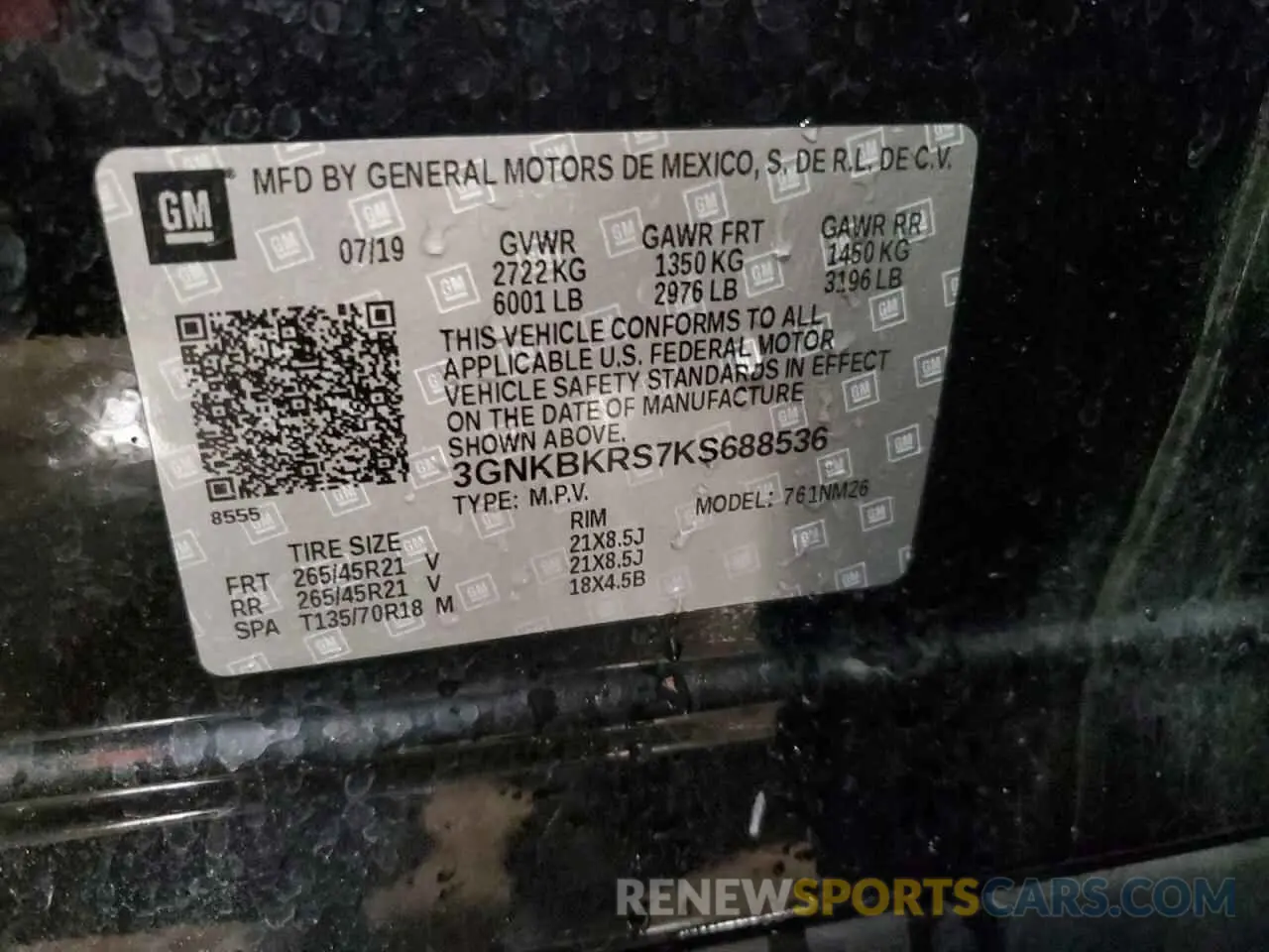 13 fotografías del automóvil dañado 3GNKBKRS7KS688536 CHEVROLET BLAZER 2019