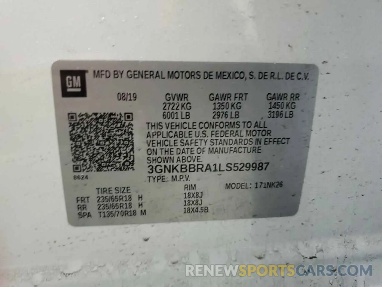 13 fotografías del automóvil dañado 3GNKBBRA1LS529987 CHEVROLET BLAZER 2020