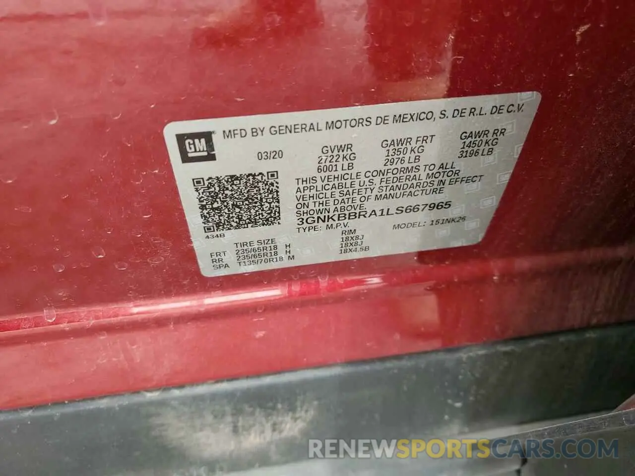 15 fotografías del automóvil dañado 3GNKBBRA1LS667965 CHEVROLET BLAZER 2020