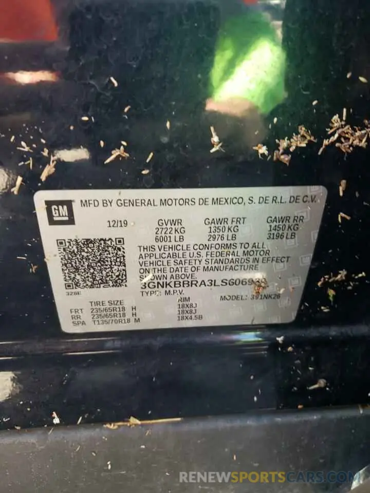 13 fotografías del automóvil dañado 3GNKBBRA3LS606939 CHEVROLET BLAZER 2020