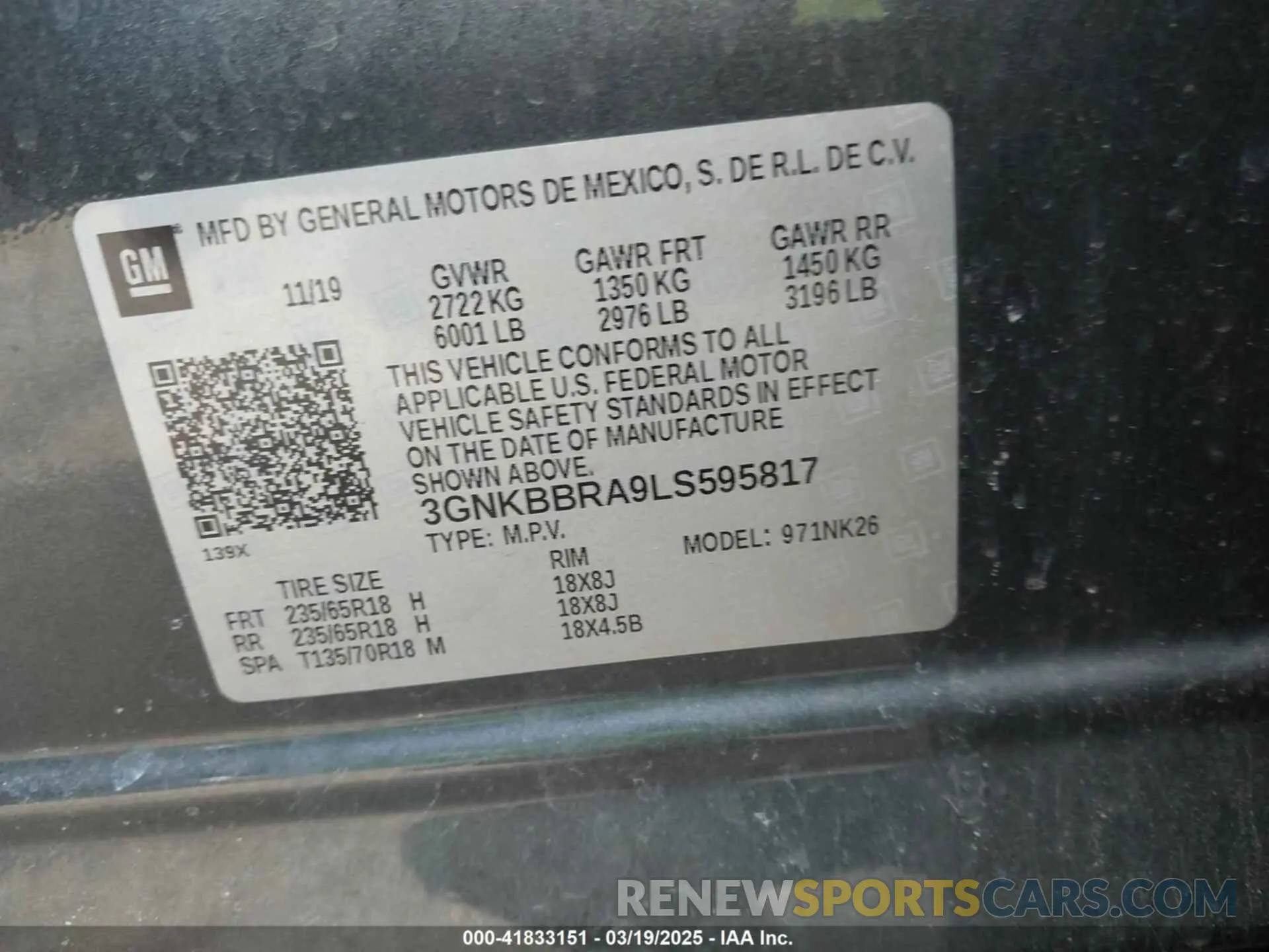 9 fotografías del automóvil dañado 3GNKBBRA9LS595817 CHEVROLET BLAZER 2020