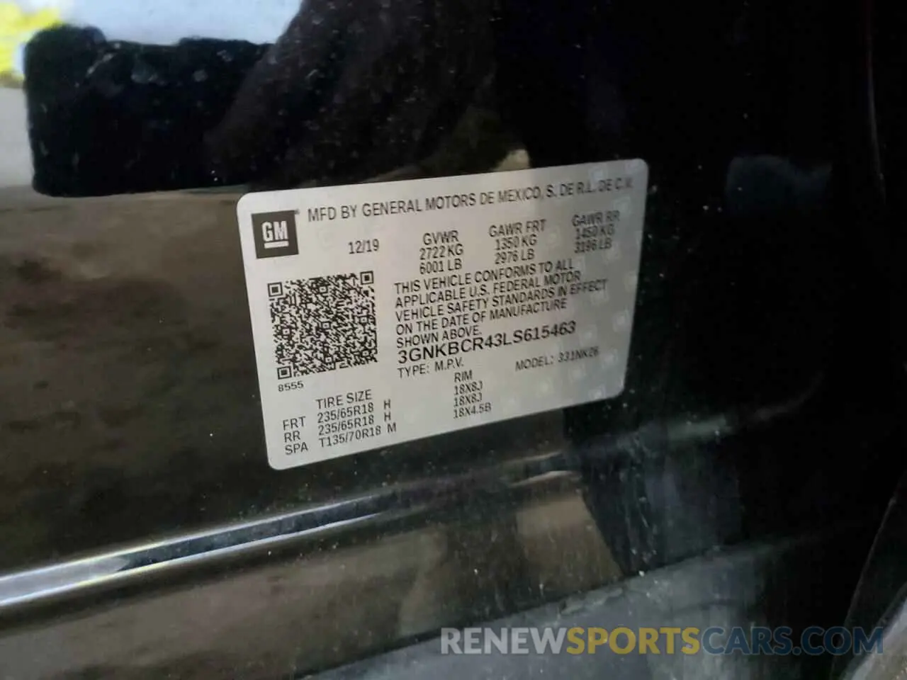 14 fotografías del automóvil dañado 3GNKBCR43LS615463 CHEVROLET BLAZER 2020