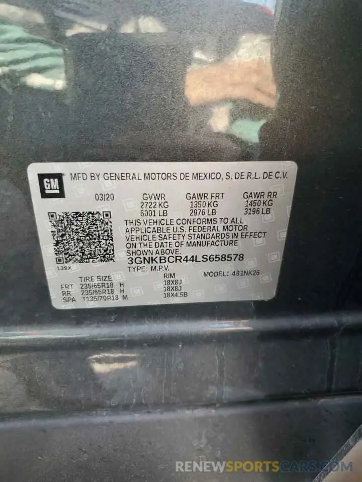 14 fotografías del automóvil dañado 3GNKBCR44LS658578 CHEVROLET BLAZER 2020