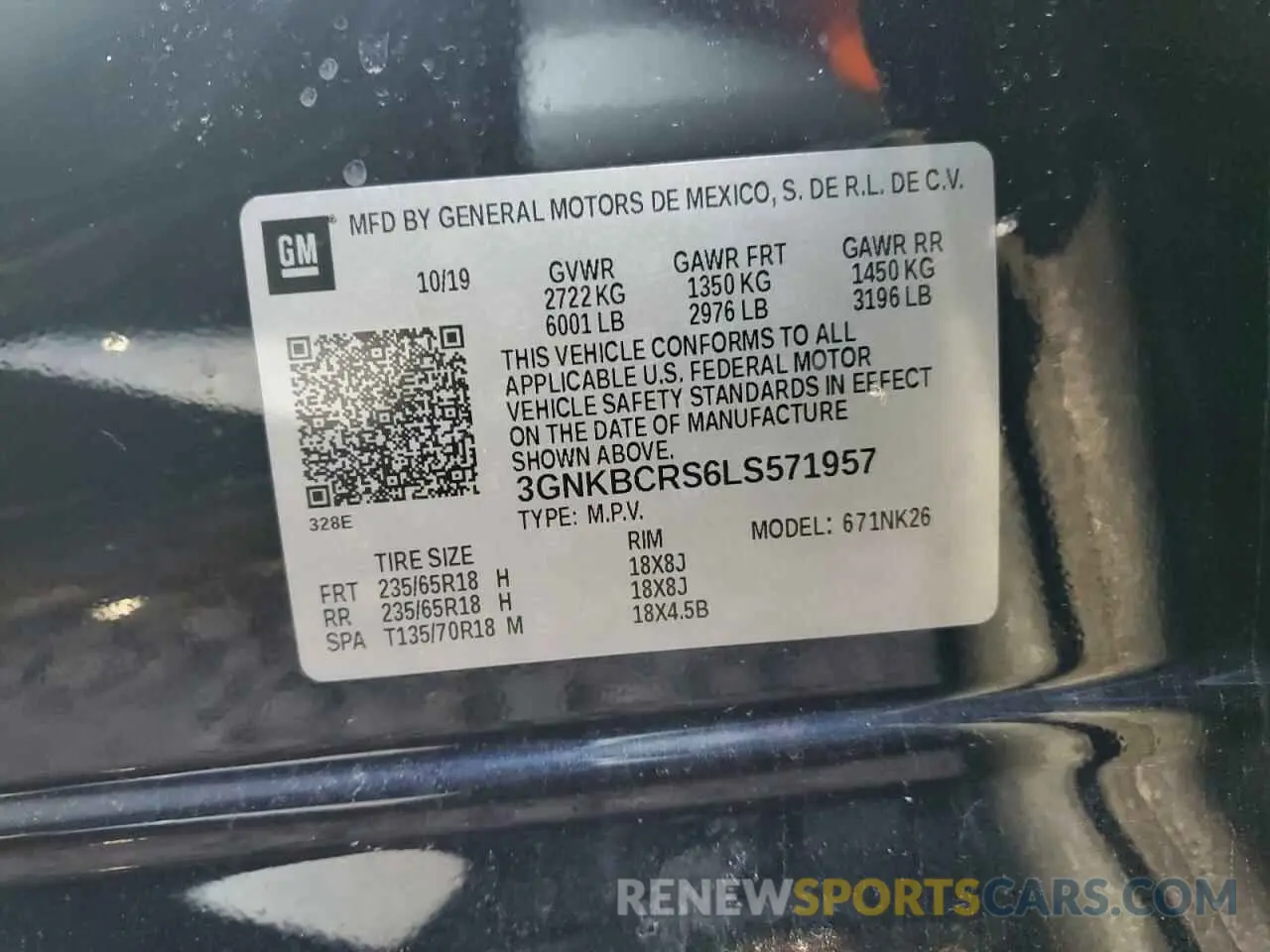13 fotografías del automóvil dañado 3GNKBCRS6LS571957 CHEVROLET BLAZER 2020