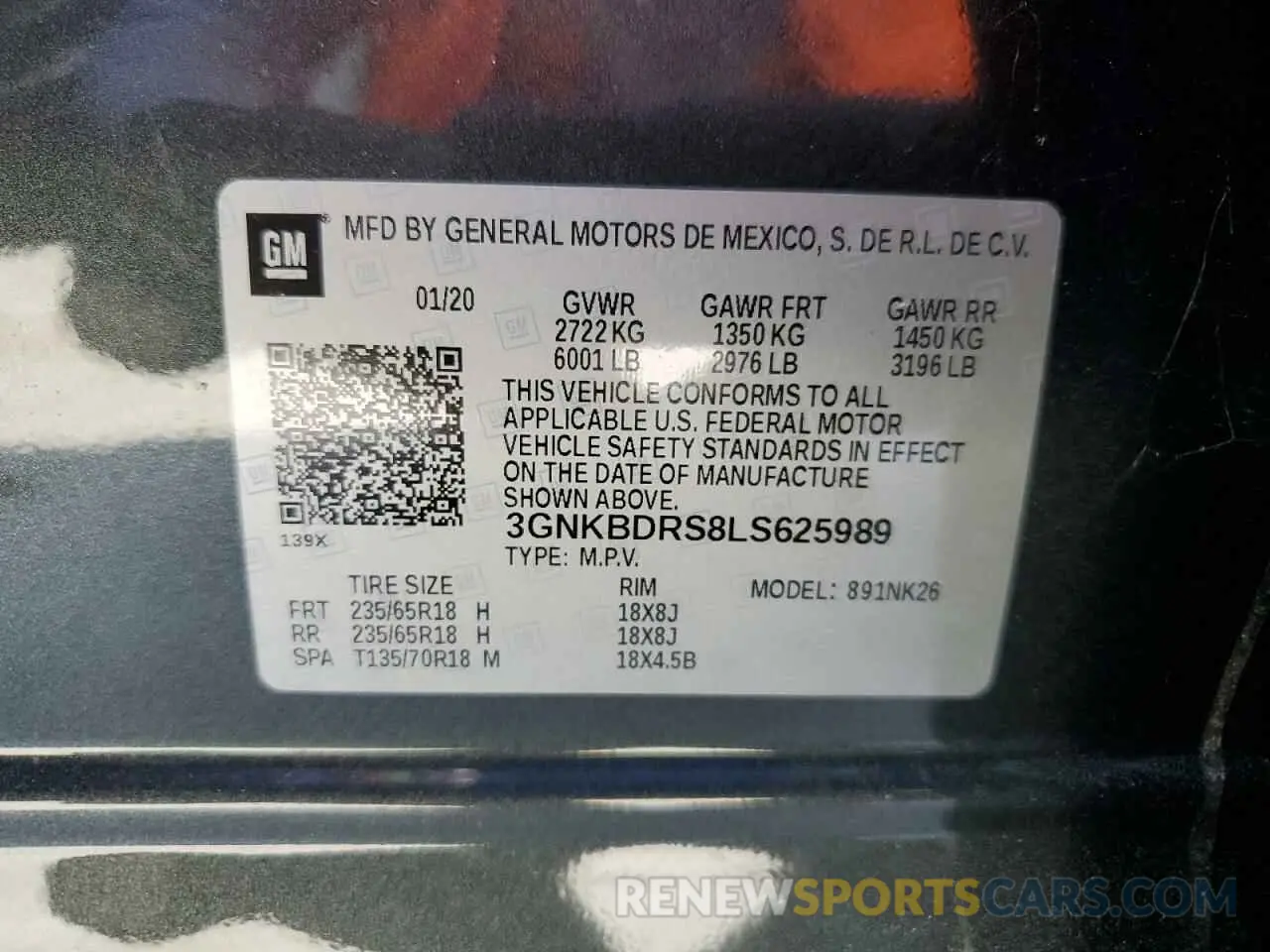 13 fotografías del automóvil dañado 3GNKBDRS8LS625989 CHEVROLET BLAZER 2020