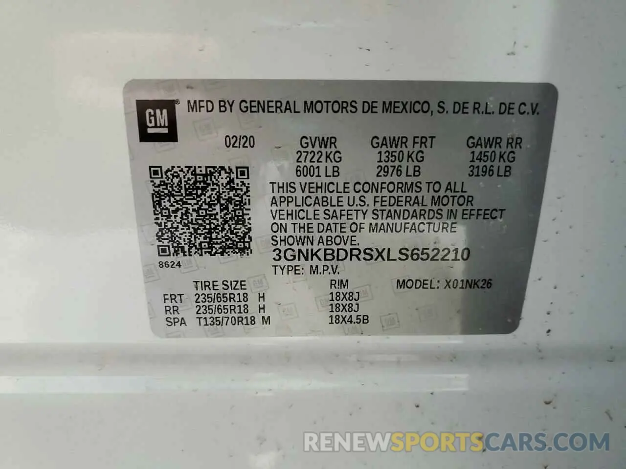 14 fotografías del automóvil dañado 3GNKBDRSXLS652210 CHEVROLET BLAZER 2020