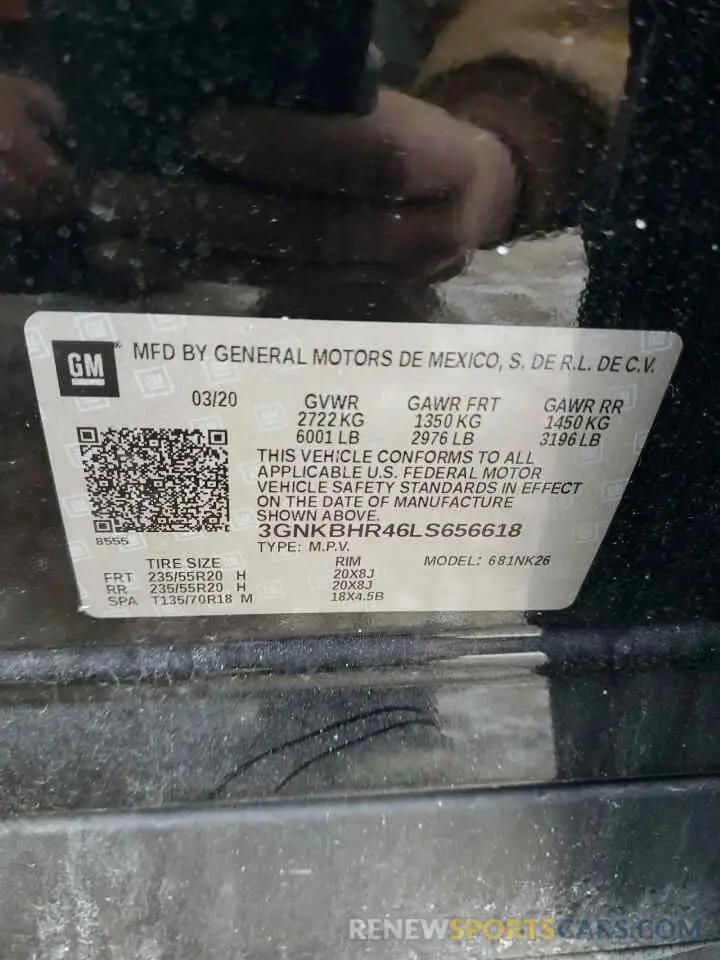 13 fotografías del automóvil dañado 3GNKBHR46LS656618 CHEVROLET BLAZER 2020