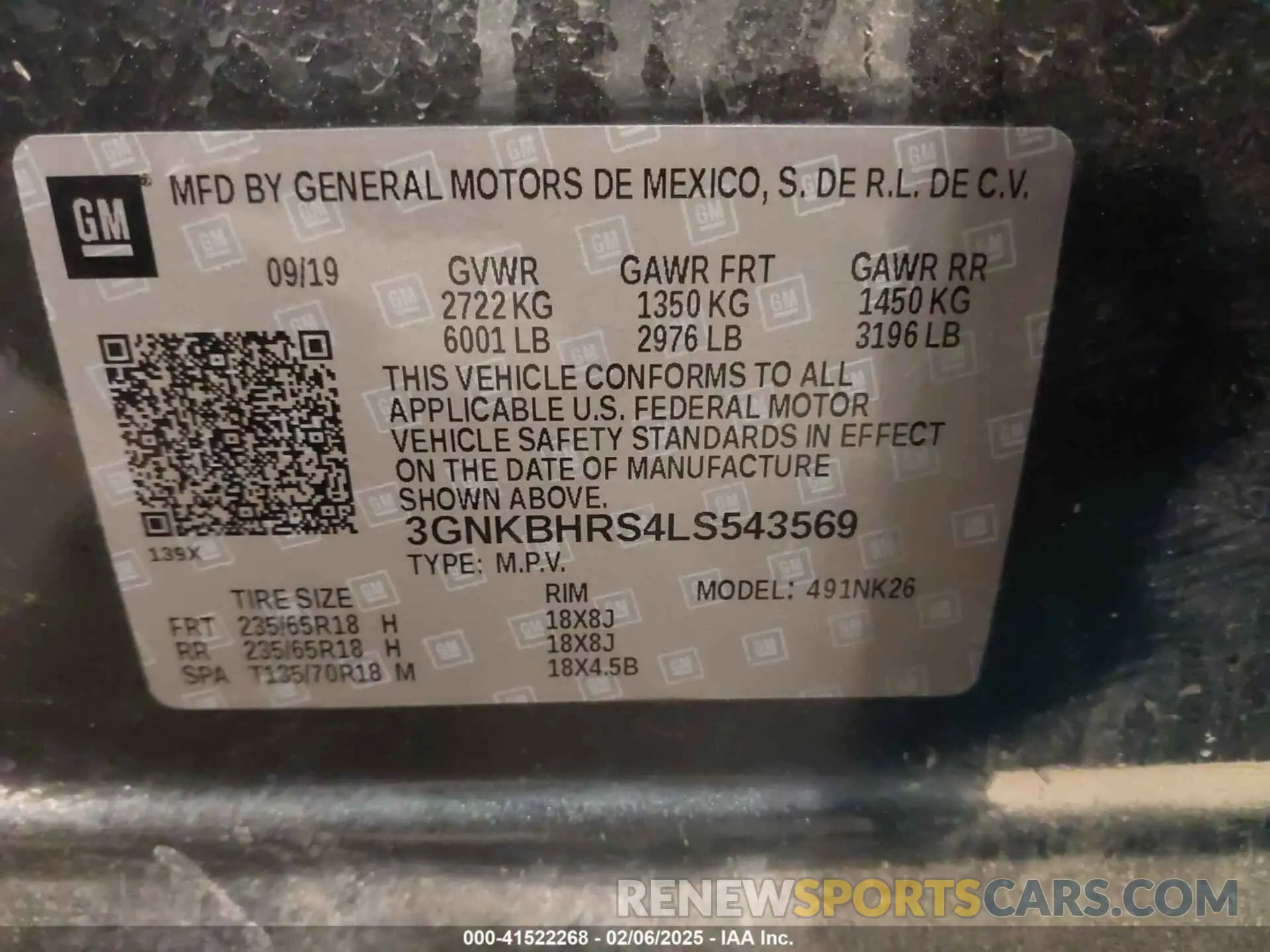 9 fotografías del automóvil dañado 3GNKBHRS4LS543569 CHEVROLET BLAZER 2020