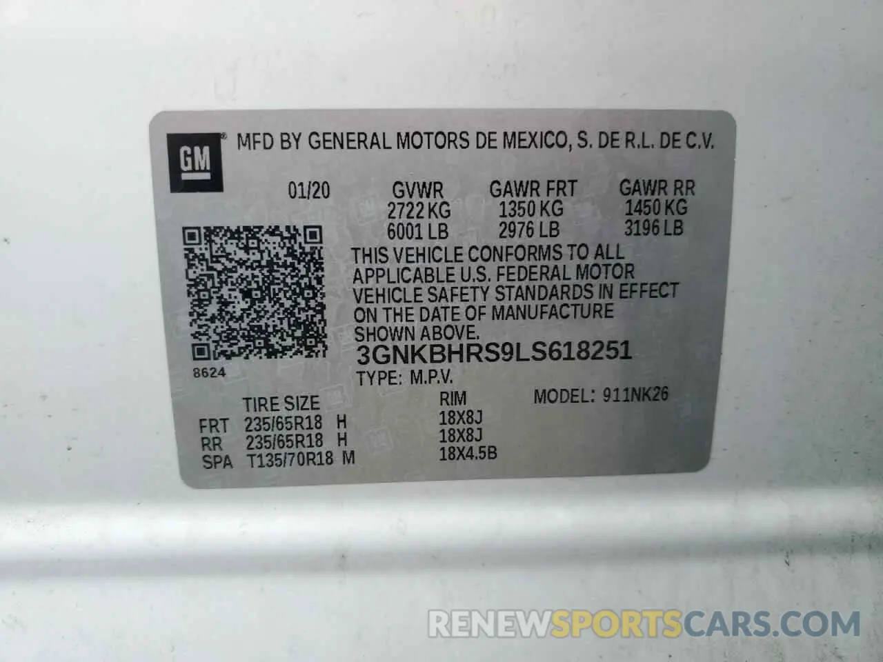 13 fotografías del automóvil dañado 3GNKBHRS9LS618251 CHEVROLET BLAZER 2020