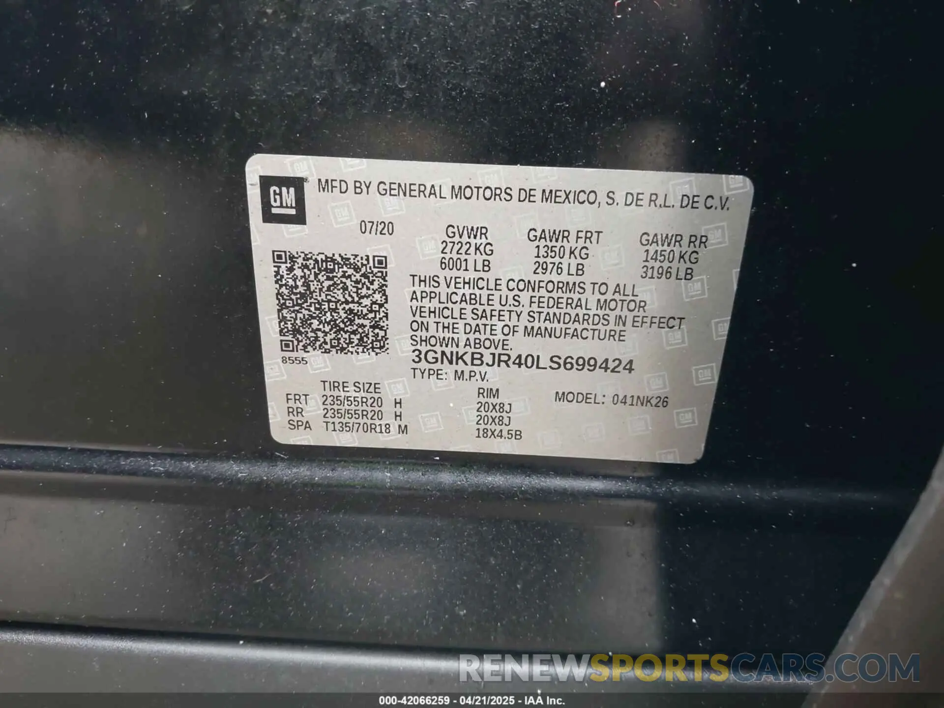 9 fotografías del automóvil dañado 3GNKBJR40LS699424 CHEVROLET BLAZER 2020