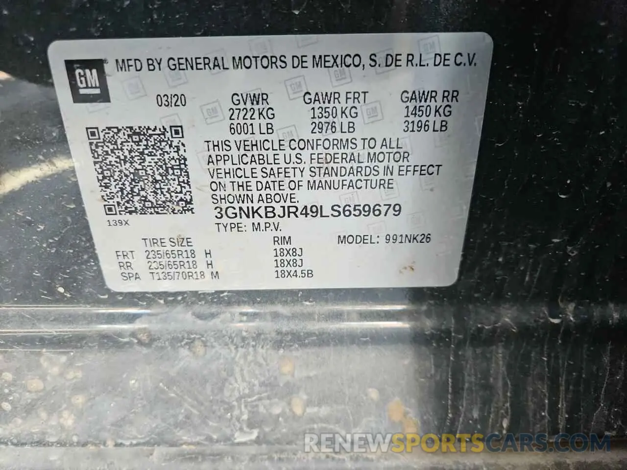 13 fotografías del automóvil dañado 3GNKBJR49LS659679 CHEVROLET BLAZER 2020