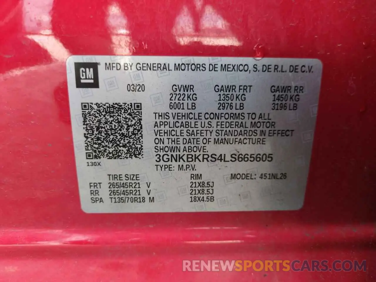 13 fotografías del automóvil dañado 3GNKBKRS4LS665605 CHEVROLET BLAZER 2020