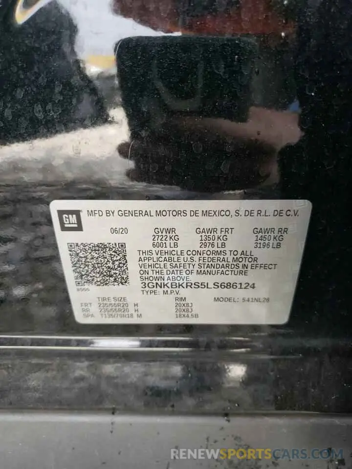 13 fotografías del automóvil dañado 3GNKBKRS5LS686124 CHEVROLET BLAZER 2020
