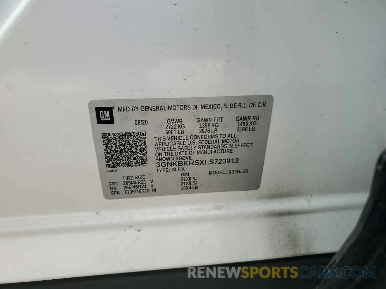 13 fotografías del automóvil dañado 3GNKBKRSXLS723913 CHEVROLET BLAZER 2020