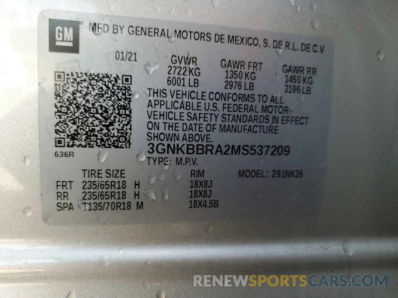 13 fotografías del automóvil dañado 3GNKBBRA2MS537209 CHEVROLET BLAZER 2021