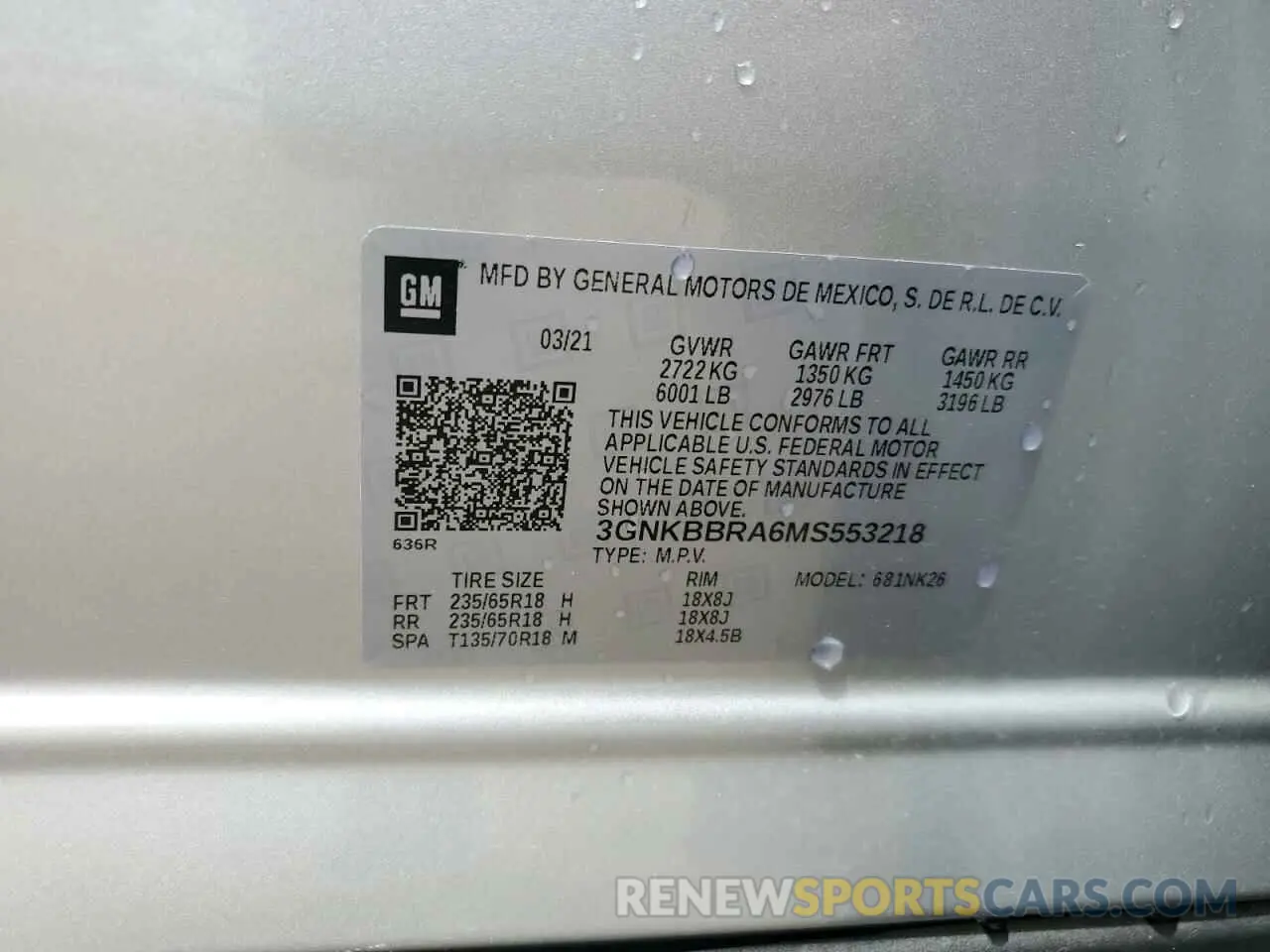 13 fotografías del automóvil dañado 3GNKBBRA6MS553218 CHEVROLET BLAZER 2021