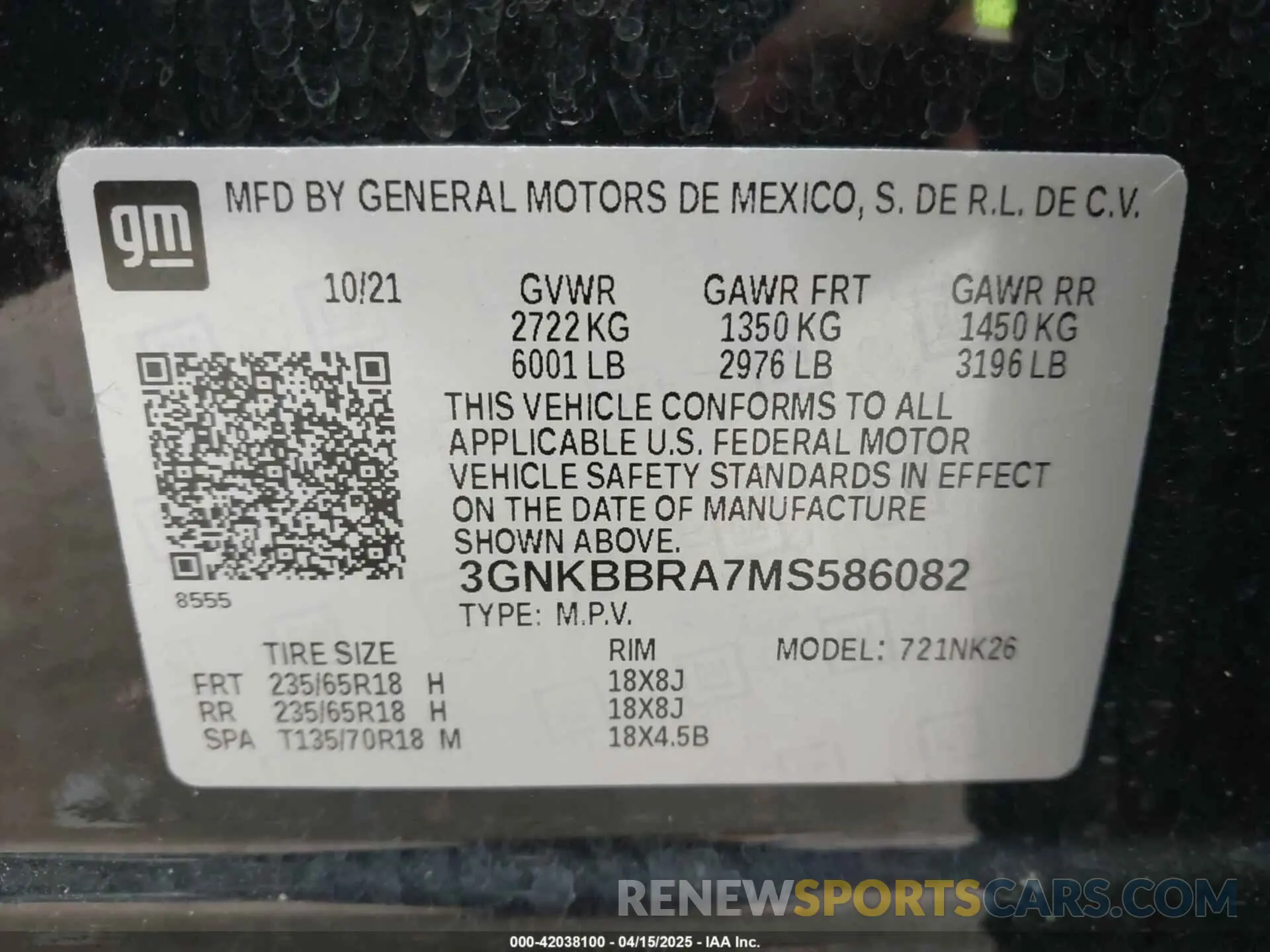 9 fotografías del automóvil dañado 3GNKBBRA7MS586082 CHEVROLET BLAZER 2021