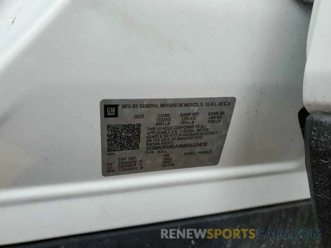 13 fotografías del automóvil dañado 3GNKBBRA9MS512470 CHEVROLET BLAZER 2021