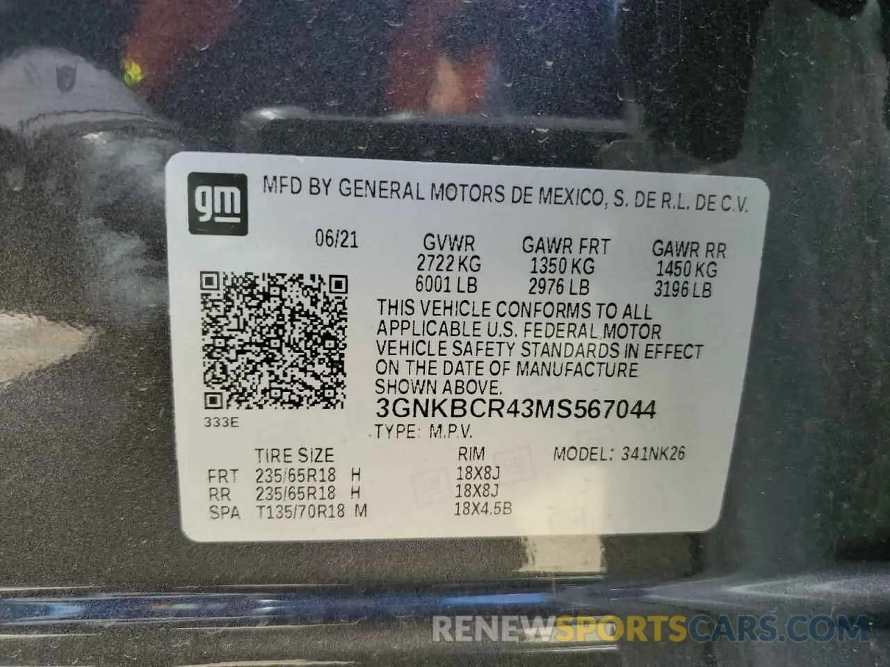 13 fotografías del automóvil dañado 3GNKBCR43MS567044 CHEVROLET BLAZER 2021