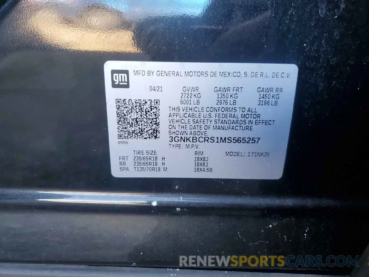 13 fotografías del automóvil dañado 3GNKBCRS1MS565257 CHEVROLET BLAZER 2021