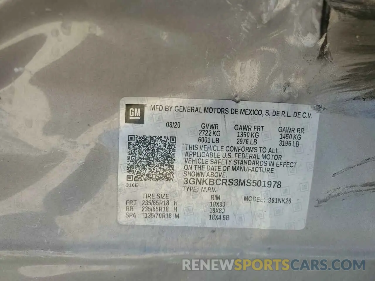15 fotografías del automóvil dañado 3GNKBCRS3MS501978 CHEVROLET BLAZER 2021