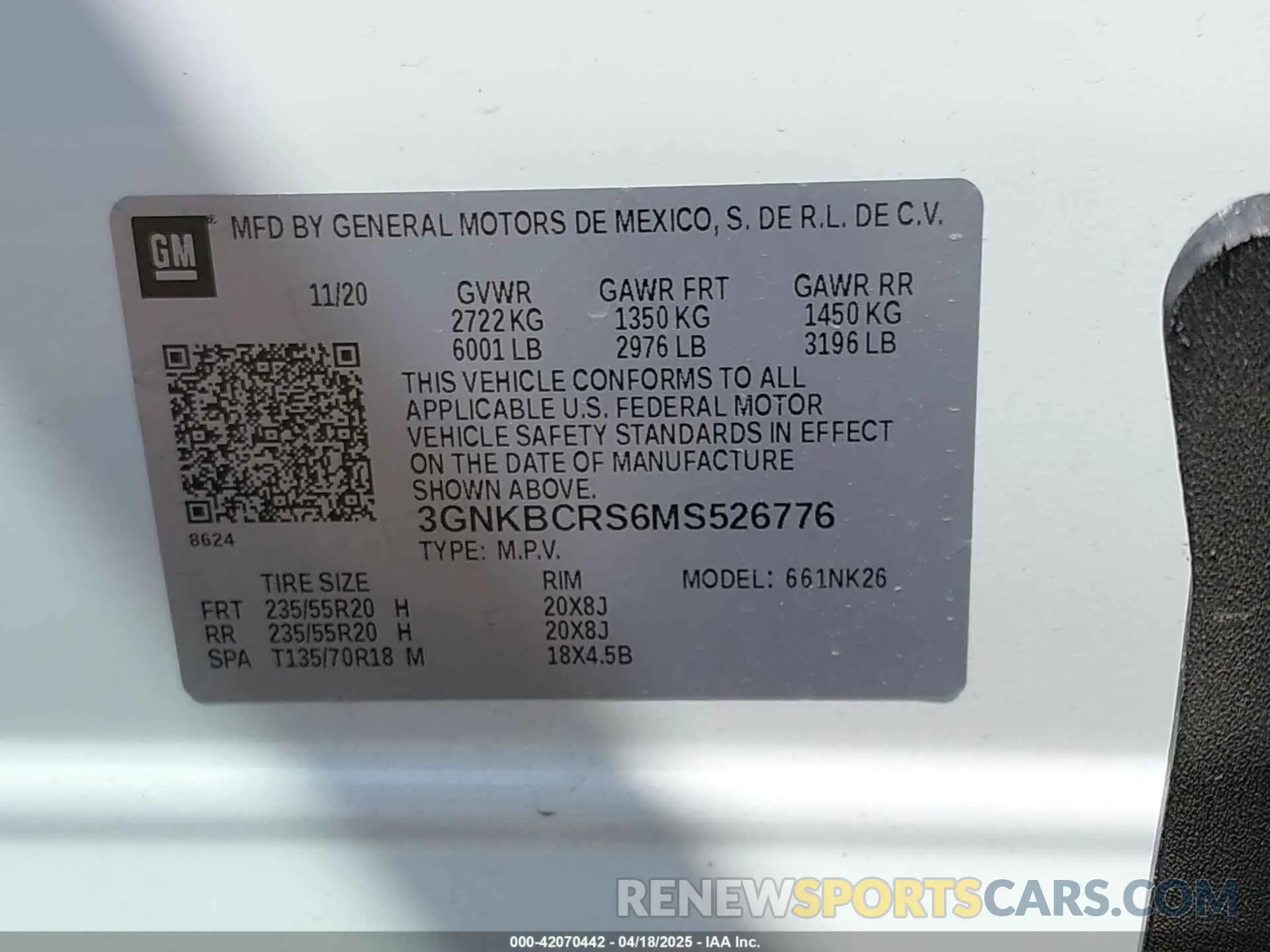 9 fotografías del automóvil dañado 3GNKBCRS6MS526776 CHEVROLET BLAZER 2021