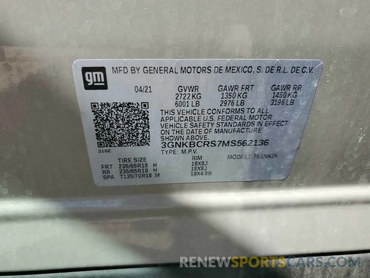 13 fotografías del automóvil dañado 3GNKBCRS7MS562136 CHEVROLET BLAZER 2021