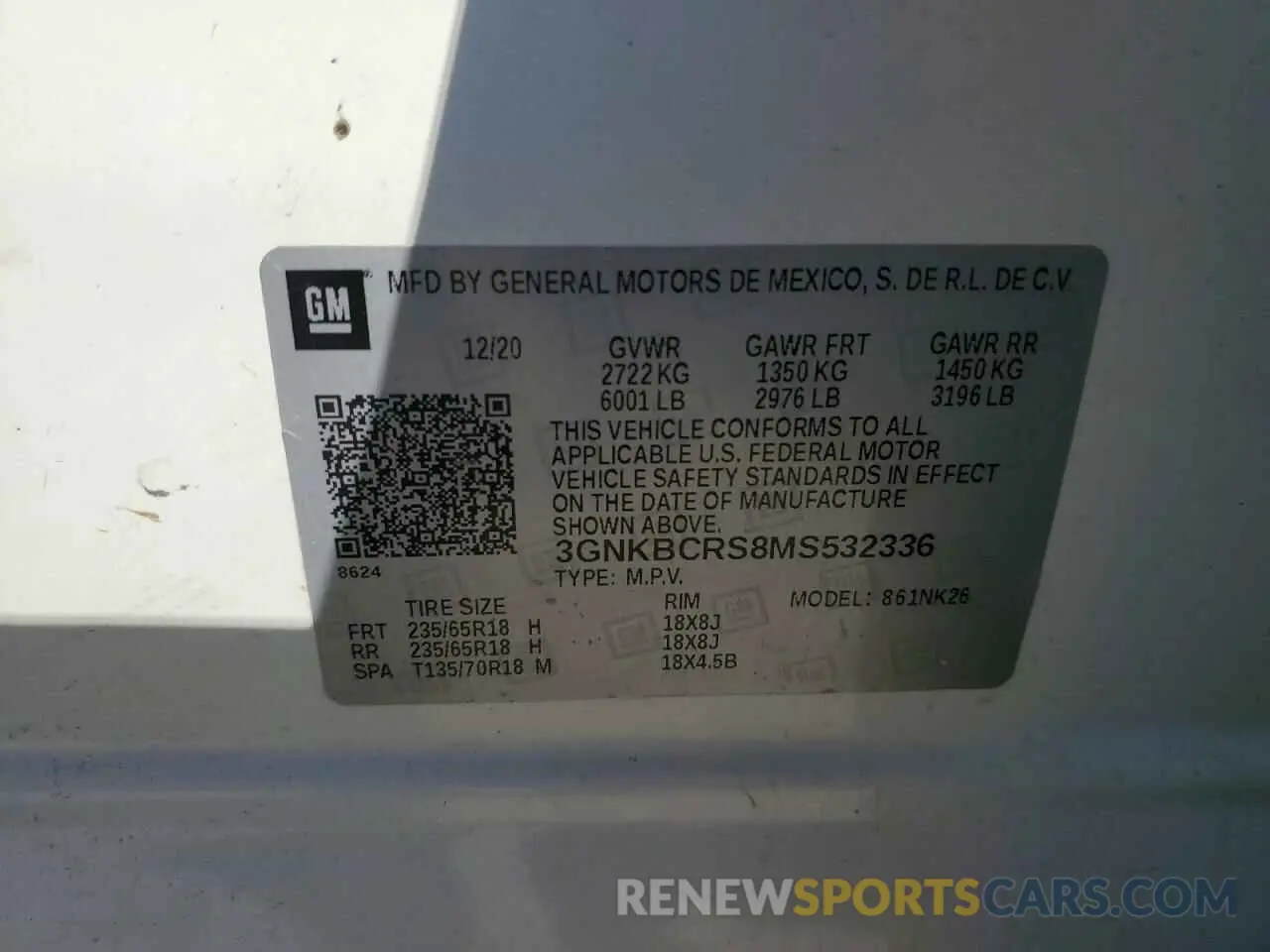 15 fotografías del automóvil dañado 3GNKBCRS8MS532336 CHEVROLET BLAZER 2021
