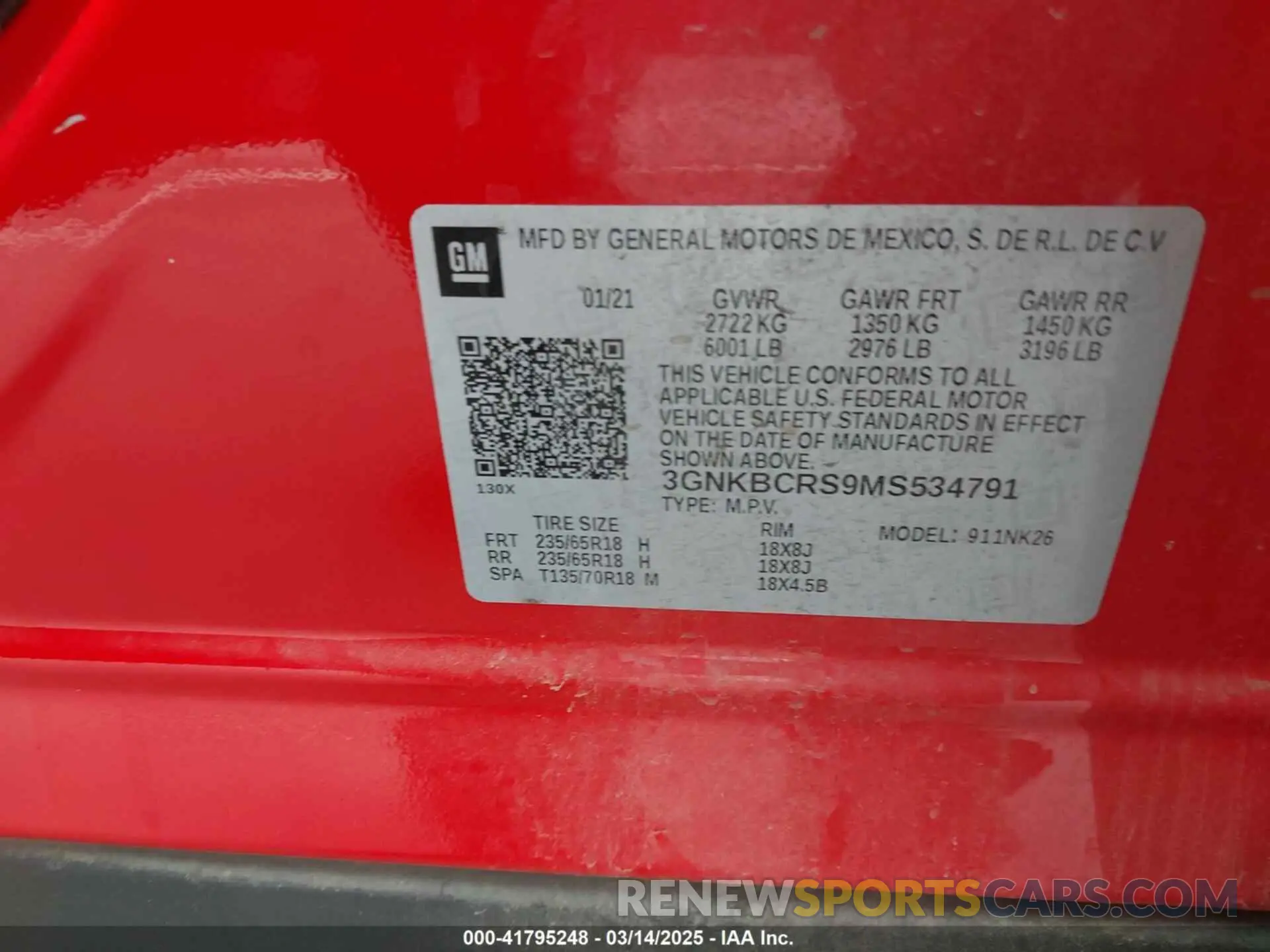9 fotografías del automóvil dañado 3GNKBCRS9MS534791 CHEVROLET BLAZER 2021