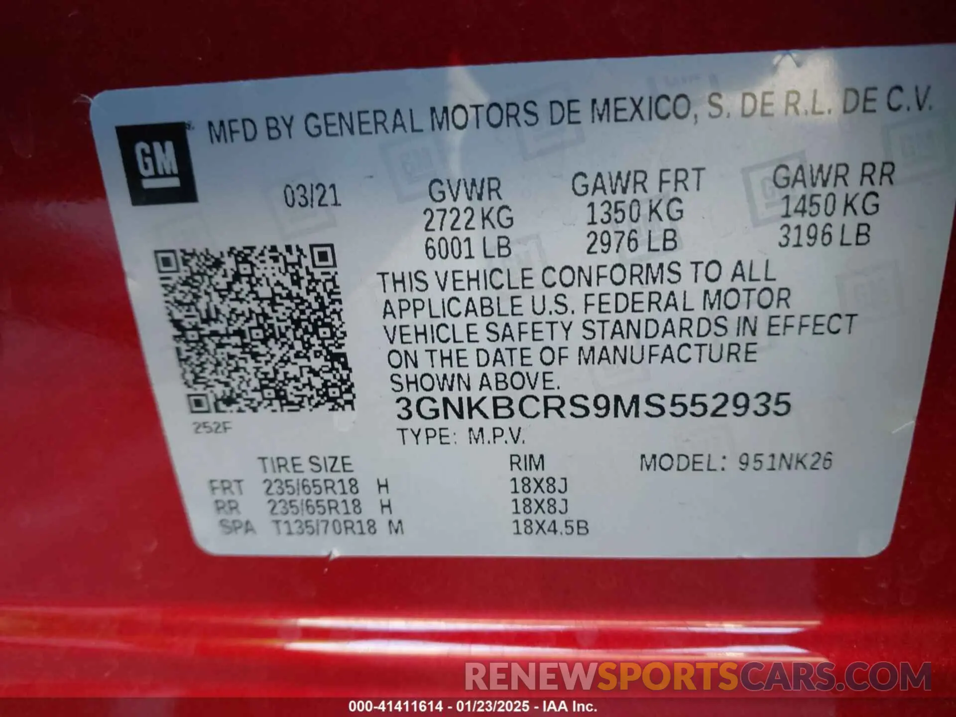 9 fotografías del automóvil dañado 3GNKBCRS9MS552935 CHEVROLET BLAZER 2021