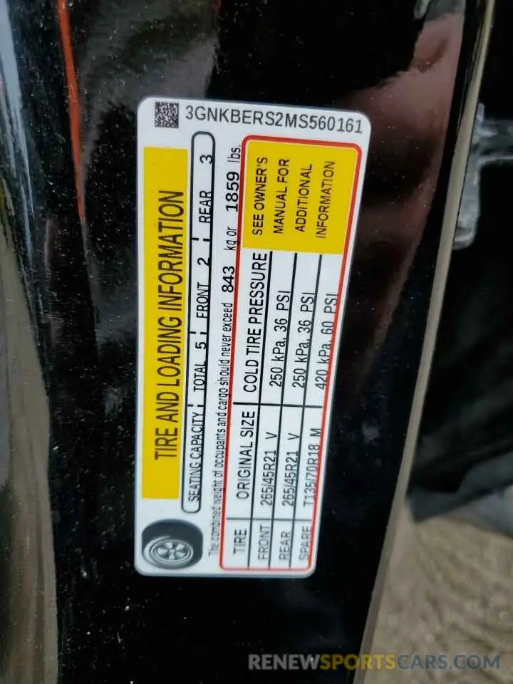 14 fotografías del automóvil dañado 3GNKBERS2MS560161 CHEVROLET BLAZER 2021