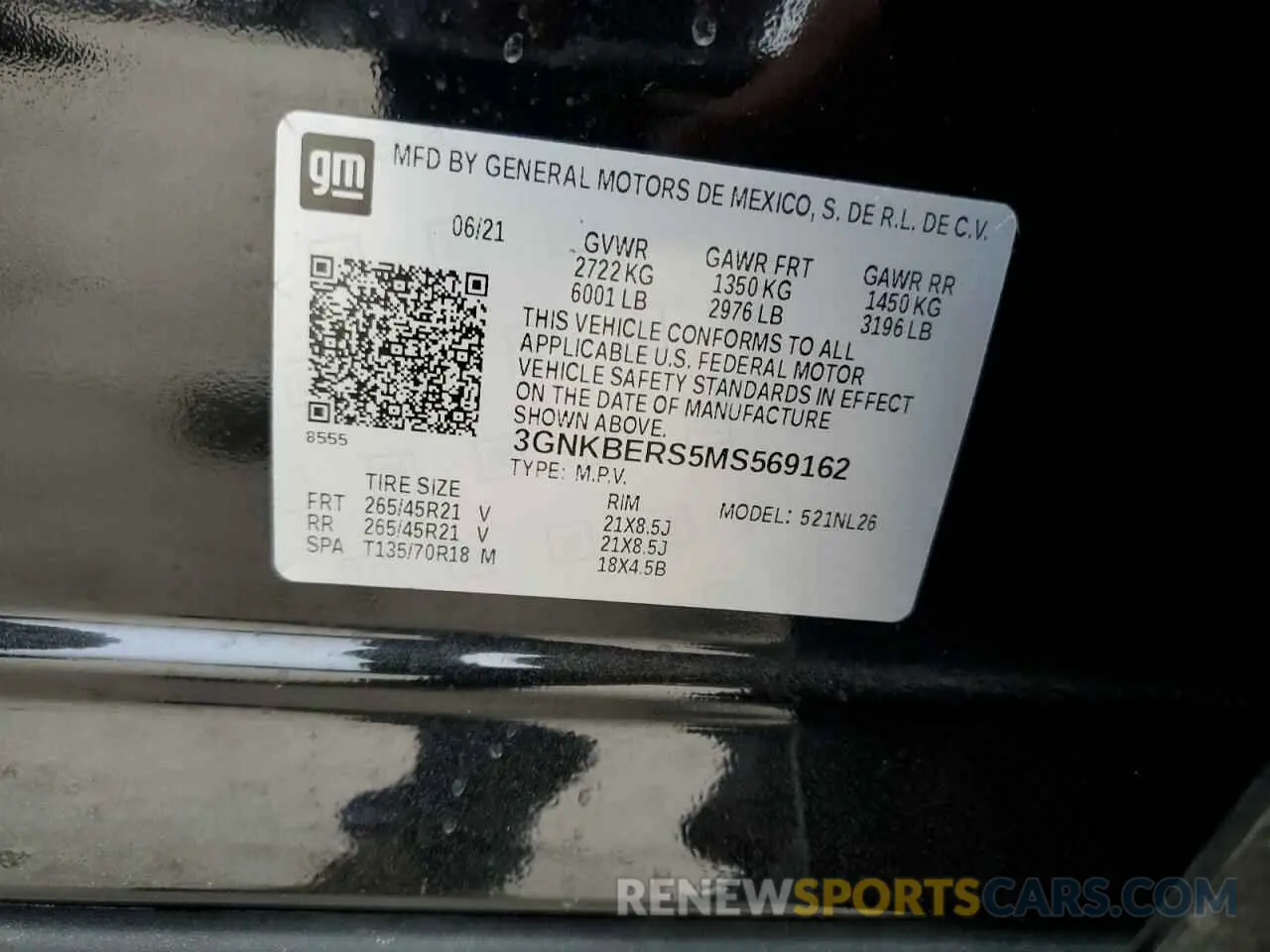 14 fotografías del automóvil dañado 3GNKBERS5MS569162 CHEVROLET BLAZER 2021