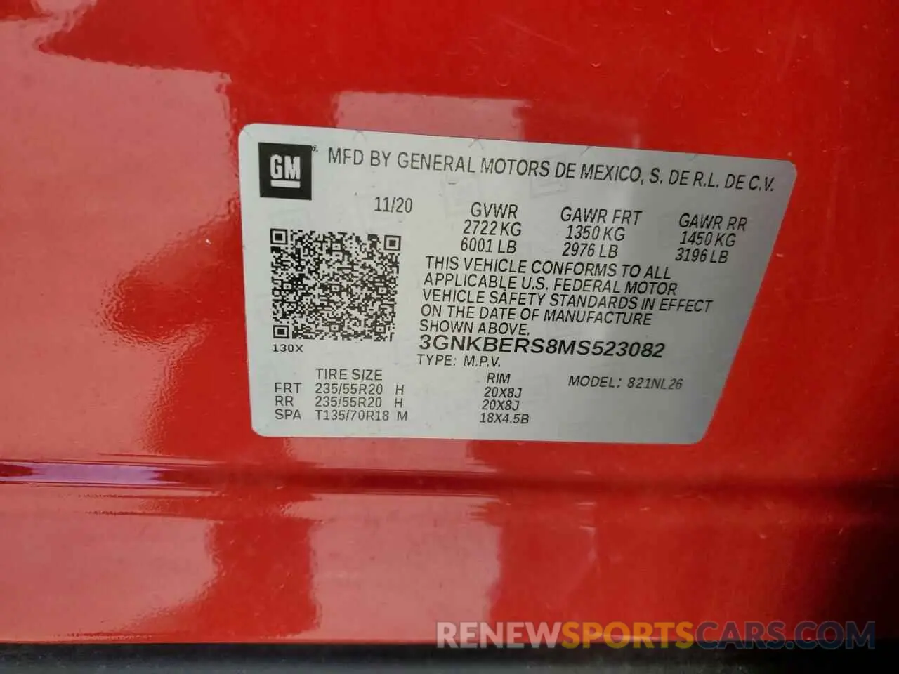 15 fotografías del automóvil dañado 3GNKBERS8MS523082 CHEVROLET BLAZER 2021