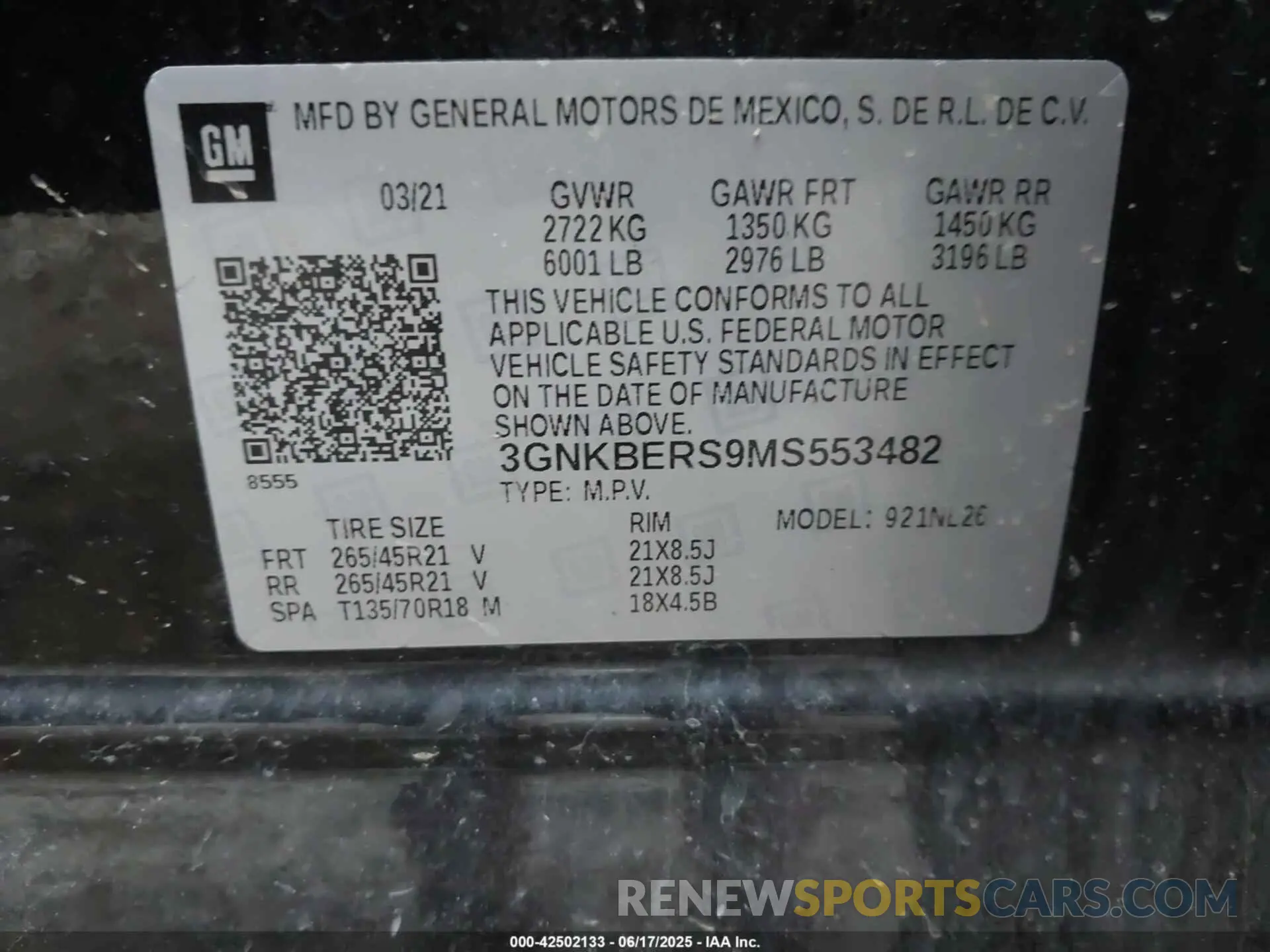 9 fotografías del automóvil dañado 3GNKBERS9MS553482 CHEVROLET BLAZER 2021