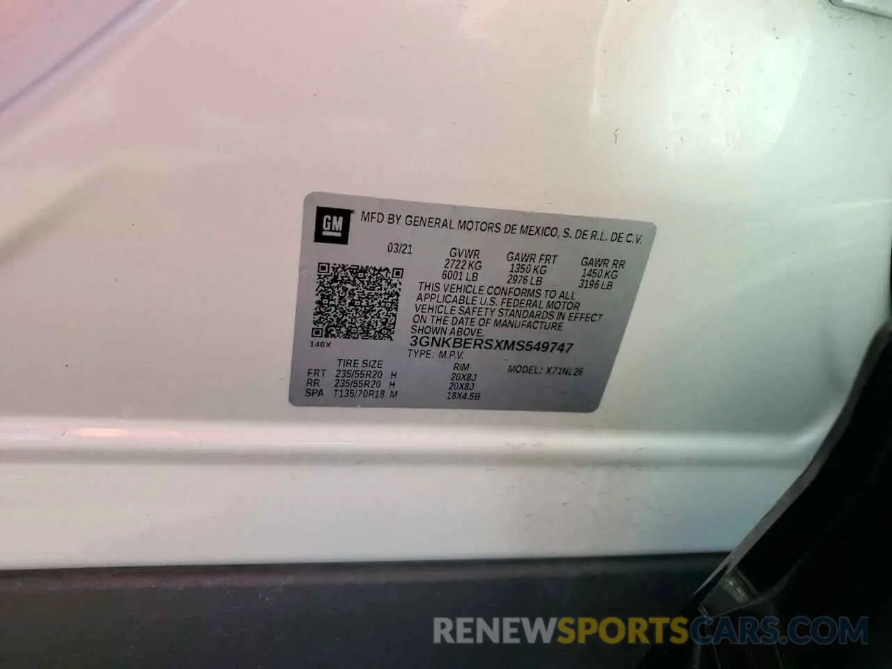 13 fotografías del automóvil dañado 3GNKBERSXMS549747 CHEVROLET BLAZER 2021