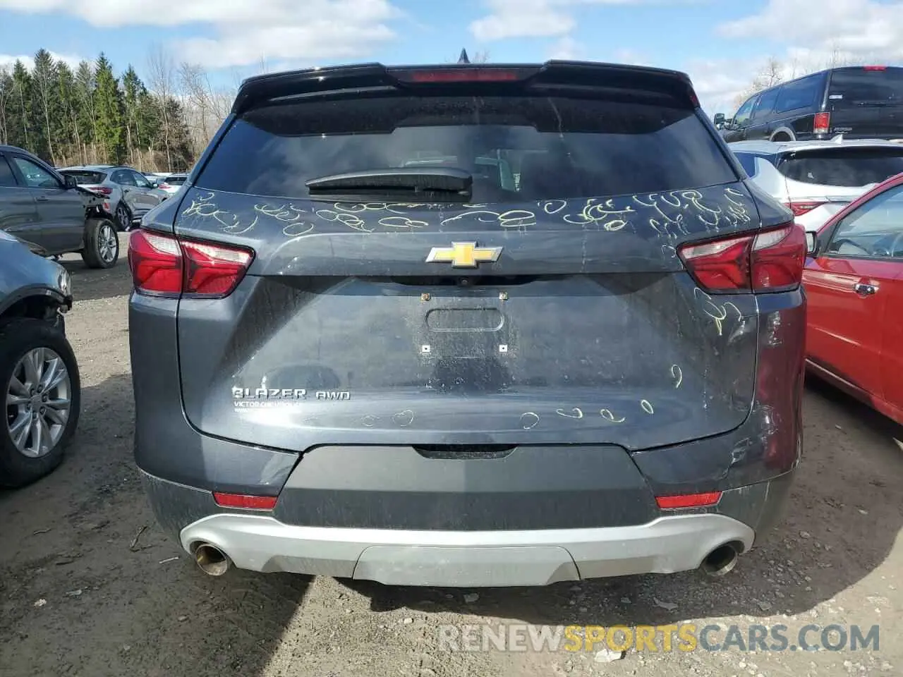 6 fotografías del automóvil dañado 3GNKBHR45MS583713 CHEVROLET BLAZER 2021