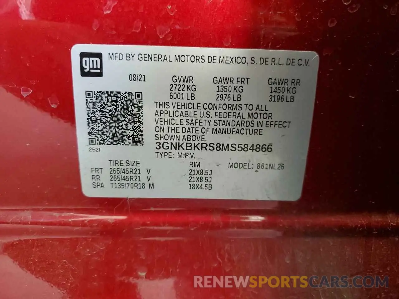 14 fotografías del automóvil dañado 3GNKBKRS8MS584866 CHEVROLET BLAZER 2021
