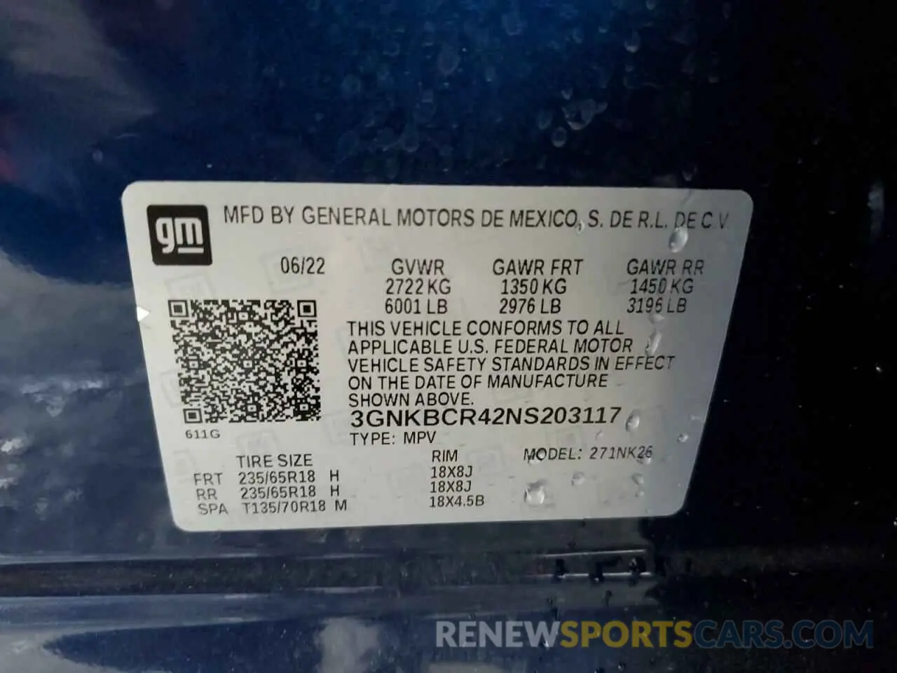 12 fotografías del automóvil dañado 3GNKBCR42NS203117 CHEVROLET BLAZER 2022