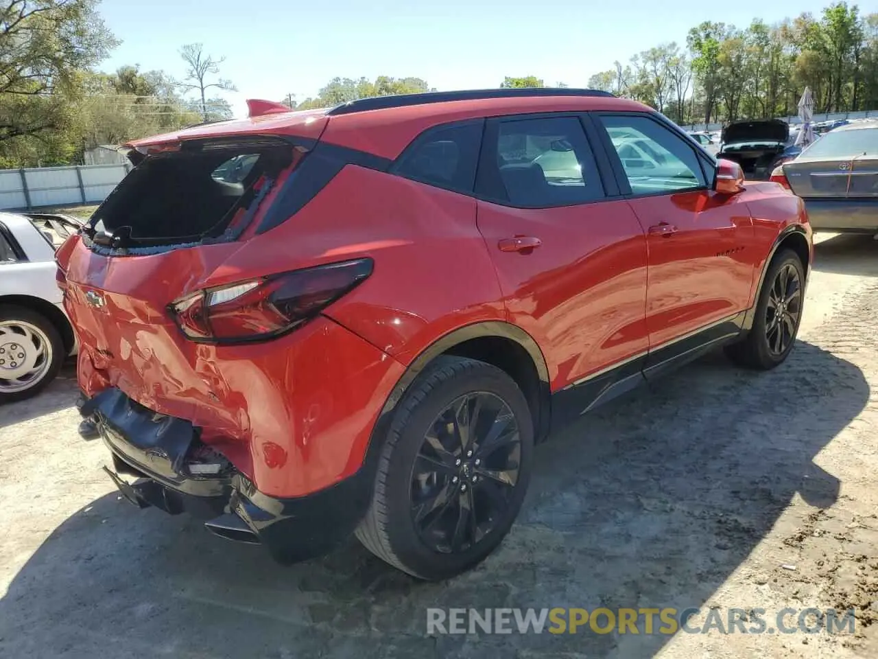 3 fotografías del automóvil dañado 3GNKBERS1NS190872 CHEVROLET BLAZER 2022