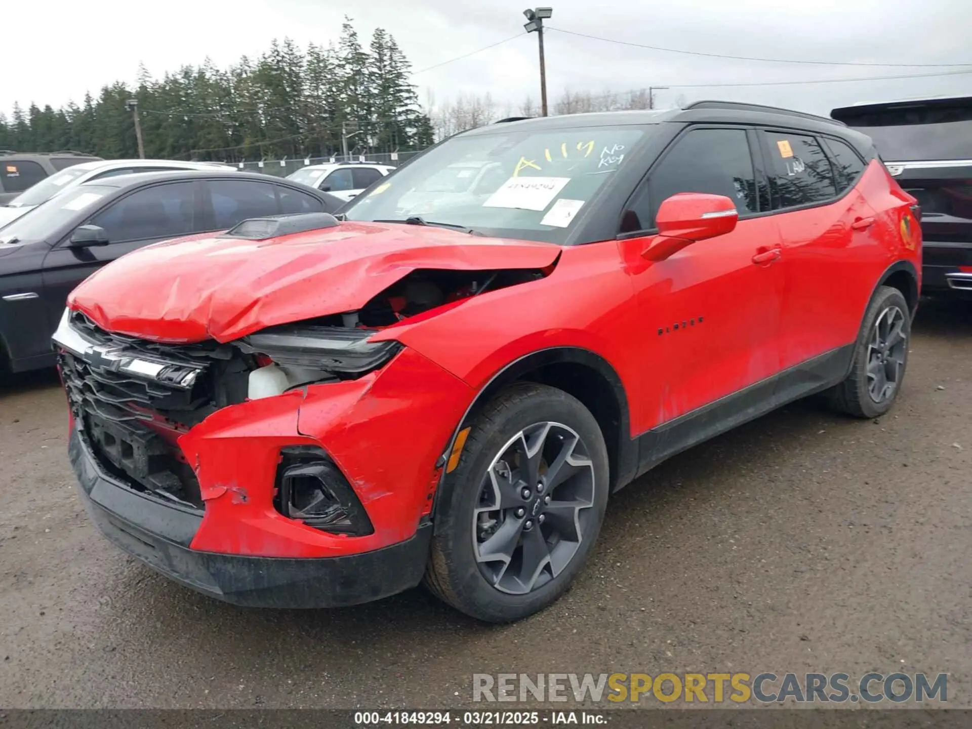2 fotografías del automóvil dañado 3GNKBERS9NS233077 CHEVROLET BLAZER 2022
