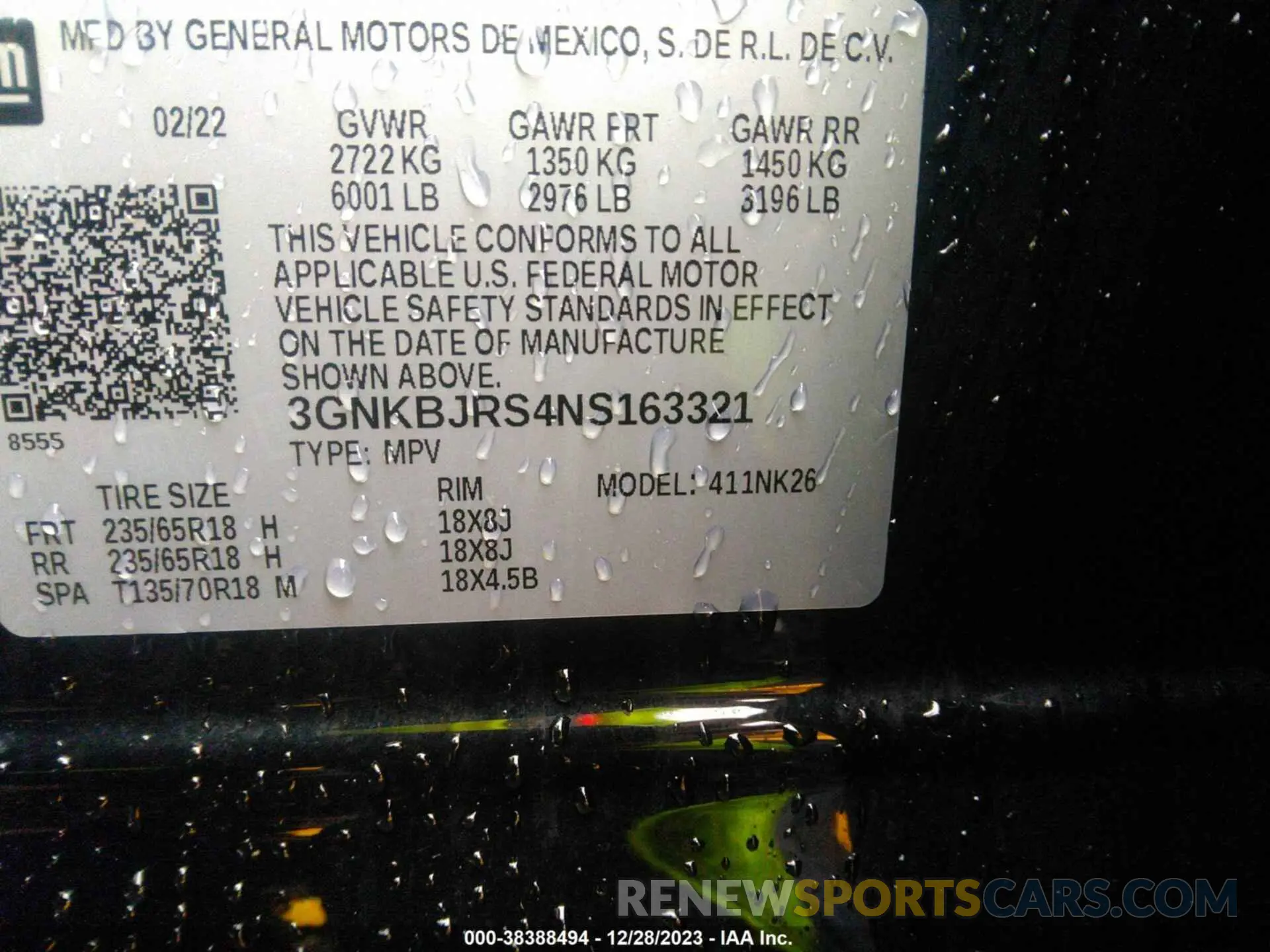 9 fotografías del automóvil dañado 3GNKBJRS4NS163321 CHEVROLET BLAZER 2022