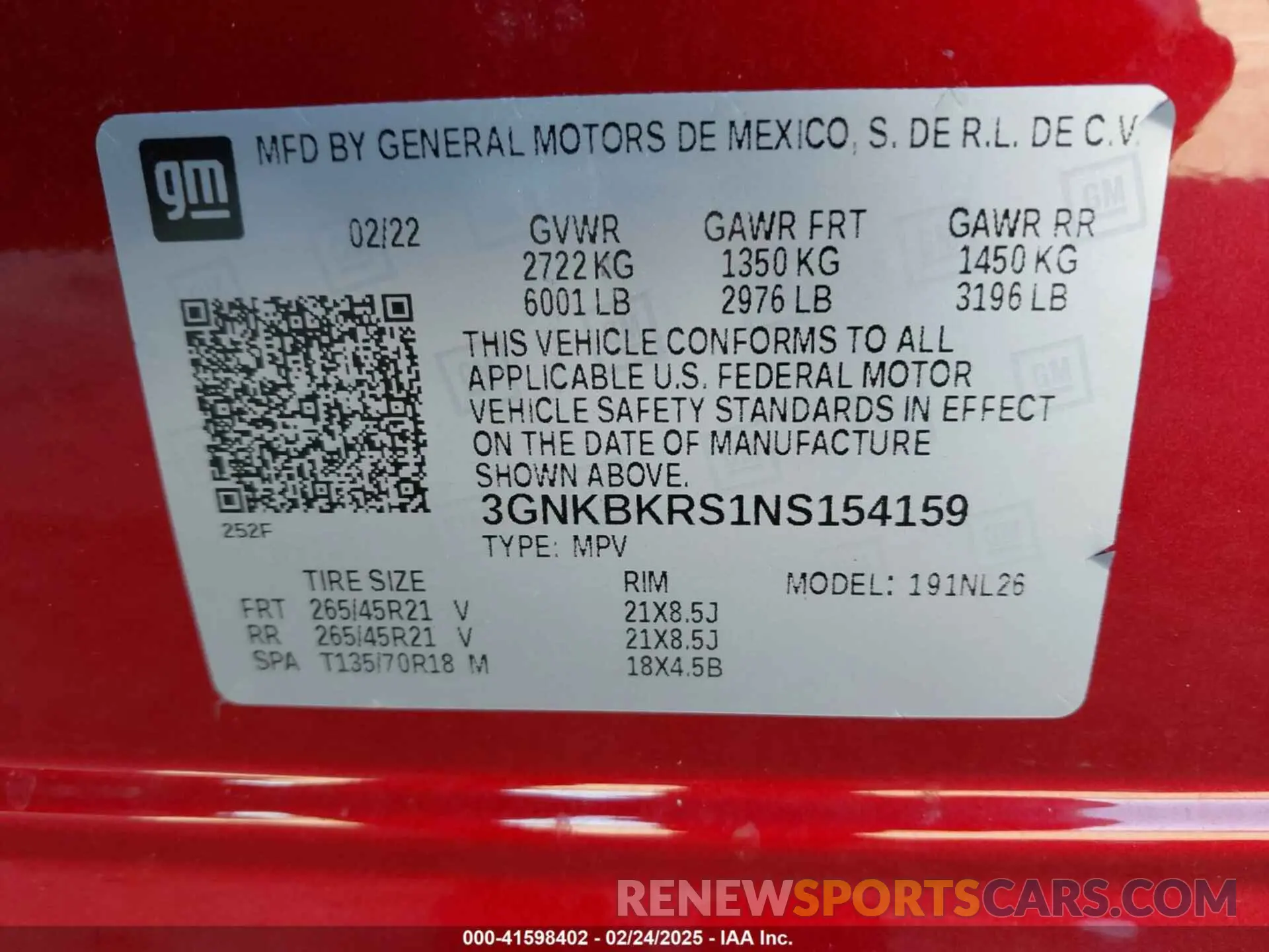 9 fotografías del automóvil dañado 3GNKBKRS1NS154159 CHEVROLET BLAZER 2022