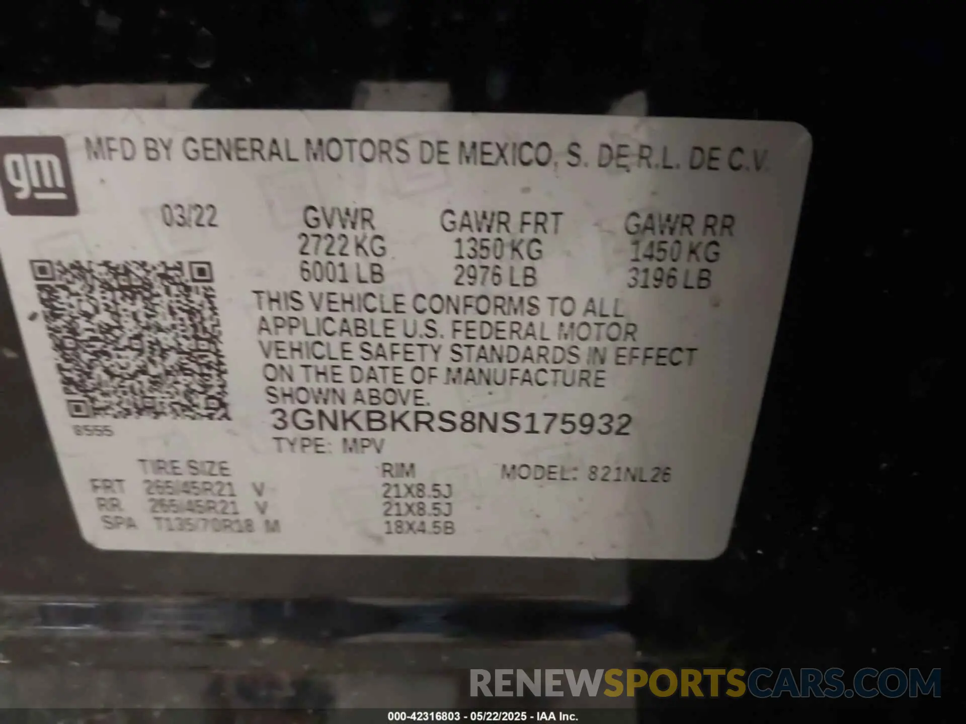 9 fotografías del automóvil dañado 3GNKBKRS8NS175932 CHEVROLET BLAZER 2022