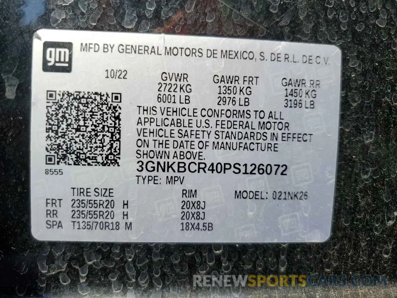 14 fotografías del automóvil dañado 3GNKBCR40PS126072 CHEVROLET BLAZER 2023