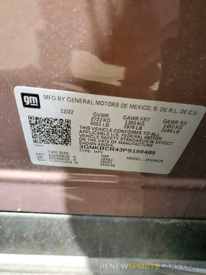 12 fotografías del automóvil dañado 3GNKBCR43PS159485 CHEVROLET BLAZER 2023