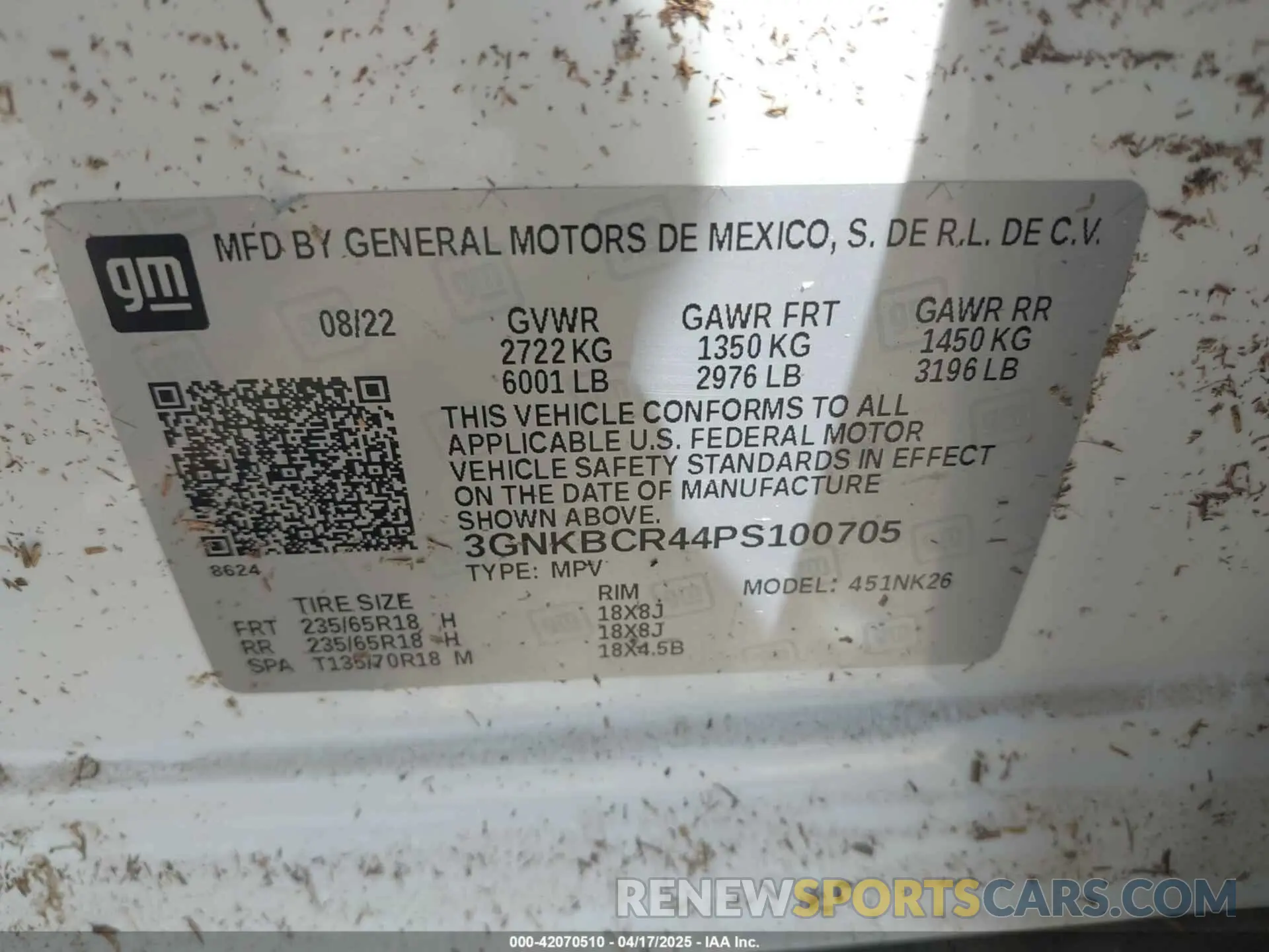 9 fotografías del automóvil dañado 3GNKBCR44PS100705 CHEVROLET BLAZER 2023